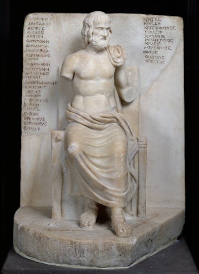 Statue of Euripides (c.484-06 BC) by Roman